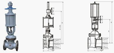 氣動(dong)閘閥結構(gòu)圖 氣動閘(zha)閥結構圖(tu)