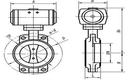 氣動高真(zhen)空蝶閥結(jié)構圖 氣動(dong)高真空蝶(dié)閥結構圖(tú)
